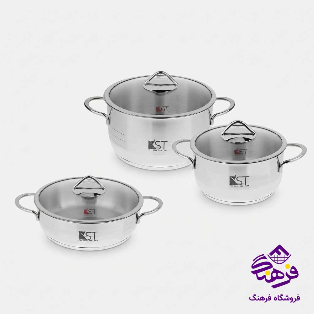 سرویس قابلمه 6 پارچه استیل KST کد 5220