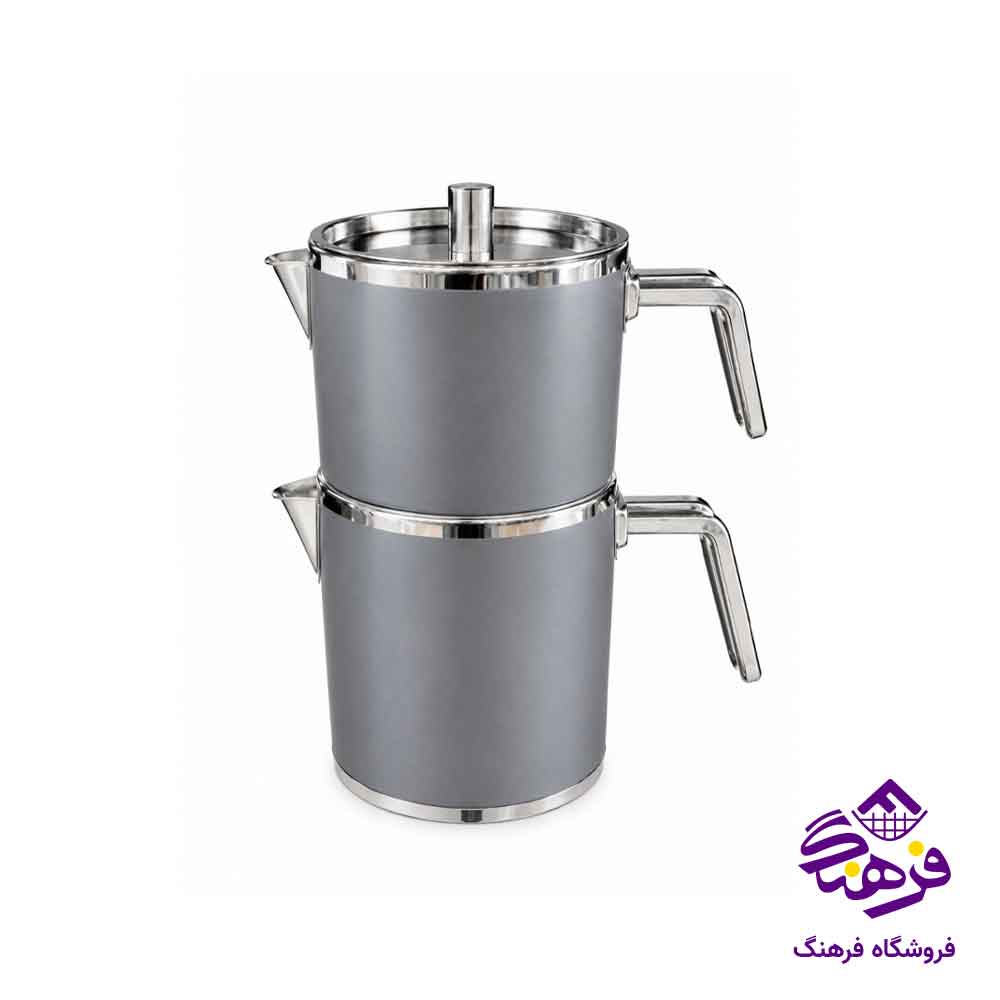 کتری قوری دسته استیل KST مدل ژمبو طوسی 2223