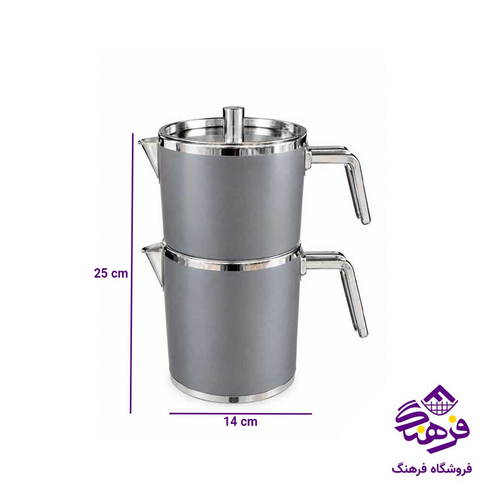 کتری قوری دسته استیل KST مدل ژمبو طوسی 2223