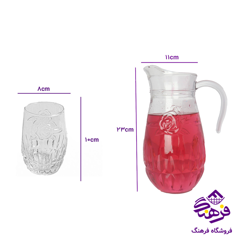پارچ و لیوان رزا کادو کاوه 4دک