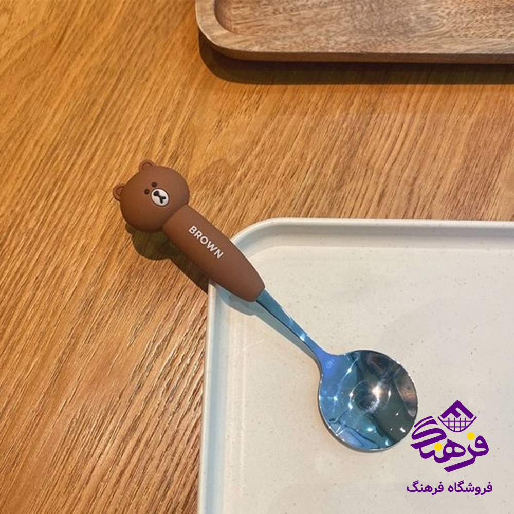 قاشق چنگال کودک دسته سيليکوني