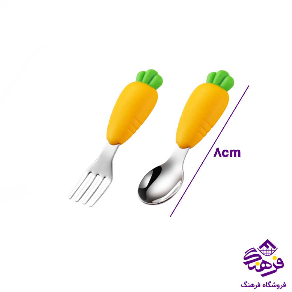 قاشق چنگال کودک دسته سيليکوني
