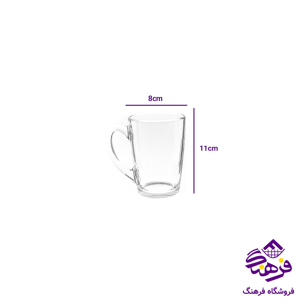 لیوان اورانوس دسته دار فله بلور کاوه (24عددی)