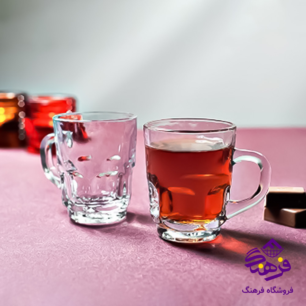 نیم لیوان عینکی دسته دار فله کاوه