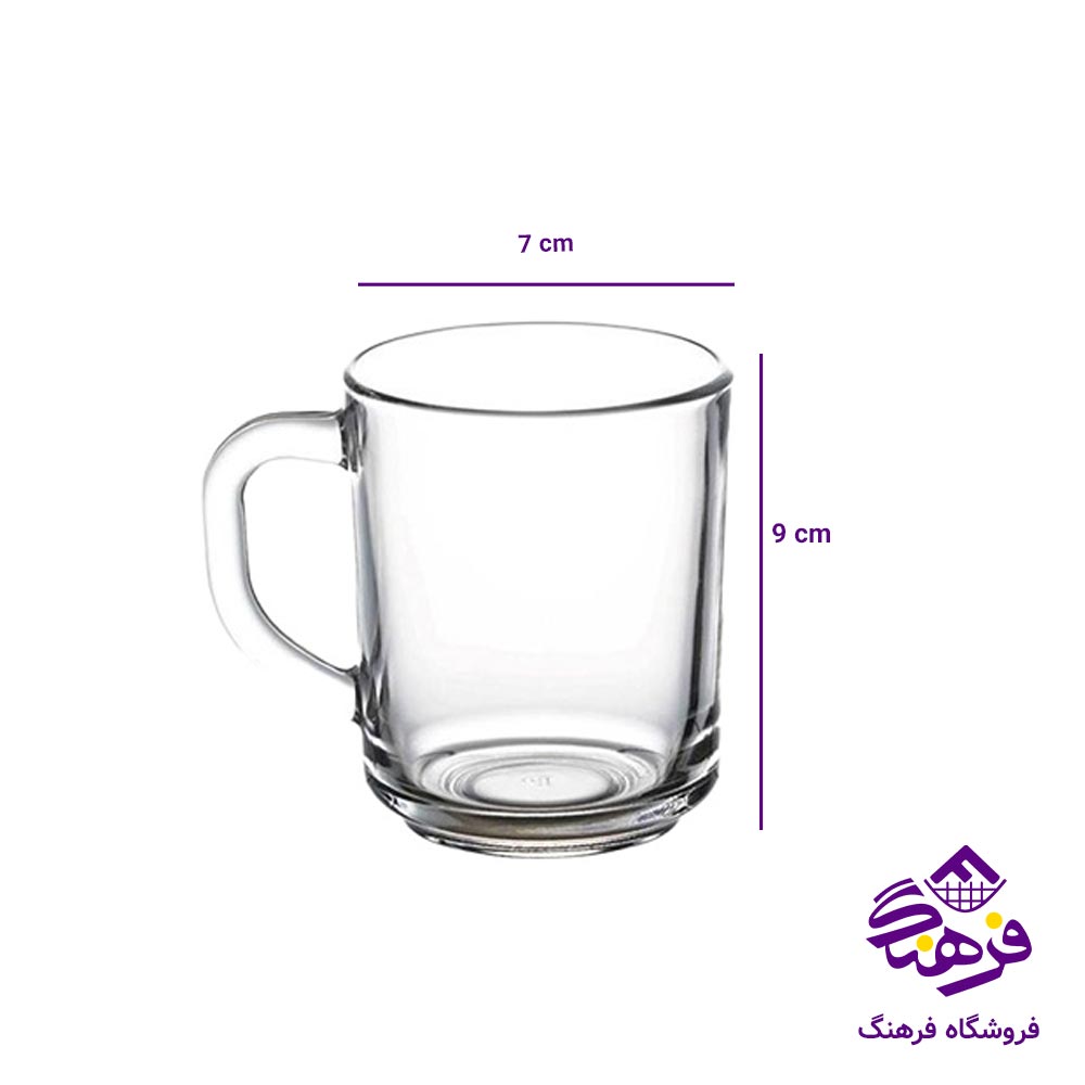 لیوان دسته دار بلور کاوه مدل اذرخش ( 36عددی )