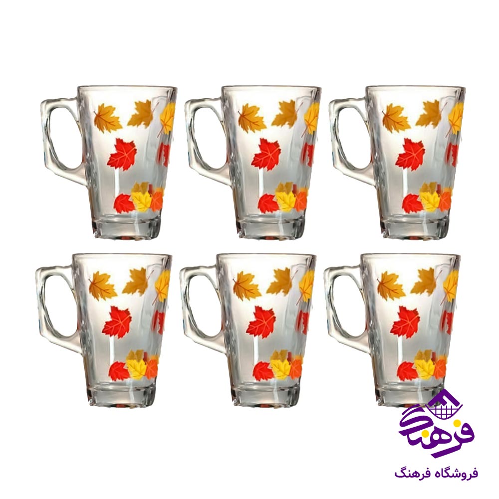 لیوان دسته دار بلور کاوه مدل کاسپین (6 عددی) 