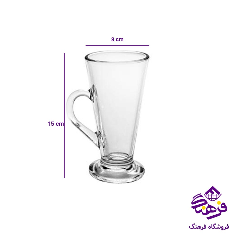لیوان دسته دار بلور کاوه مدل اسکار  پایه دار ( 1 عددی)