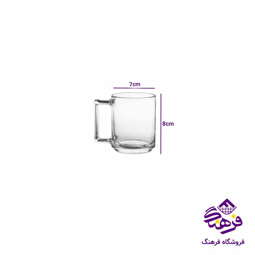 نیم لیوان دسته دار بلور کاوه مدل نیوزلند4 ( 6عددی)