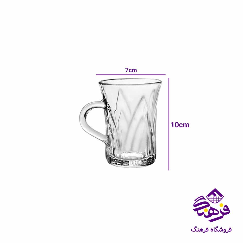 نیم لیوان دسته دار بلورکاوه مدل والتر (6عددی)