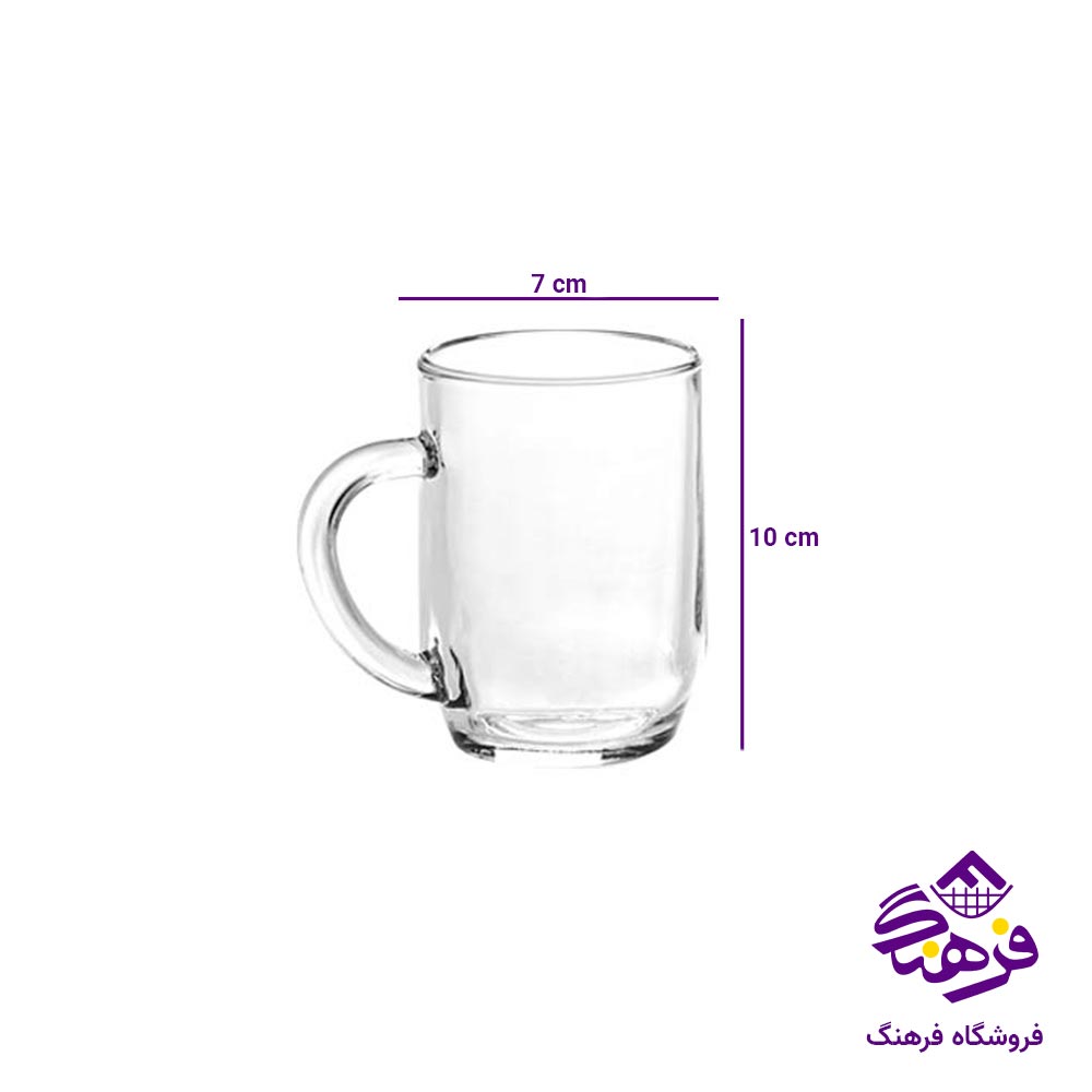 نیم لیوان دسته دار بلور کاوه مدل استرانگ