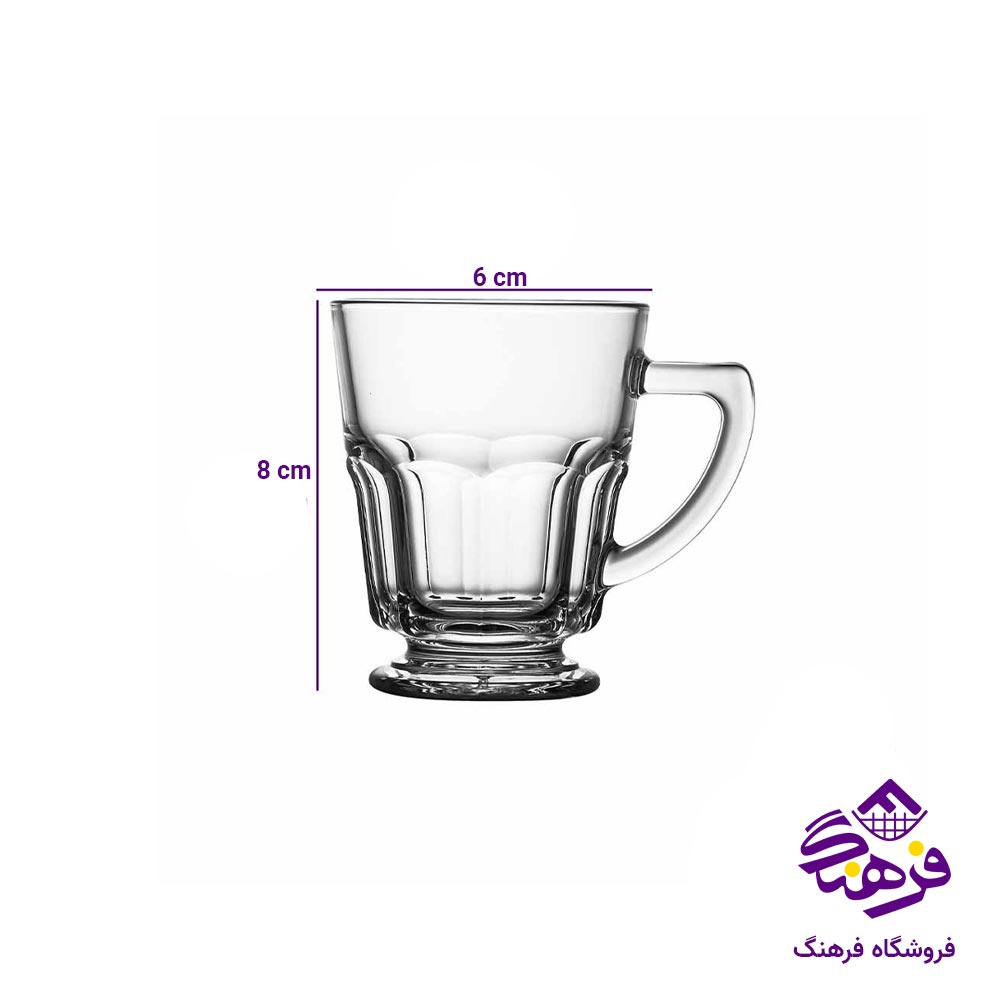  نیم لیوان دسته دار  بلور کاوه مدل بوستون (6عددی)