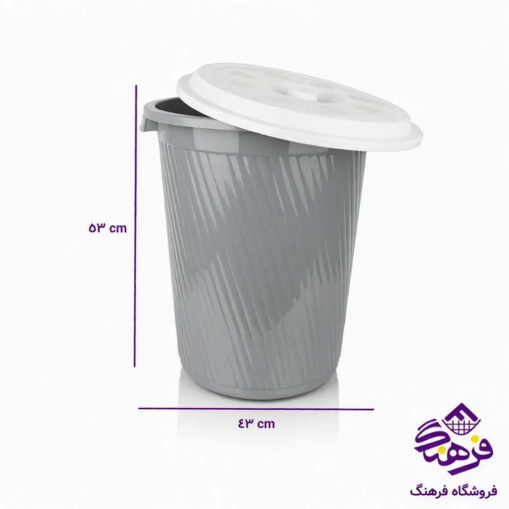 سطل زباله درب دار ایده ال 60 لیتری کد 2026