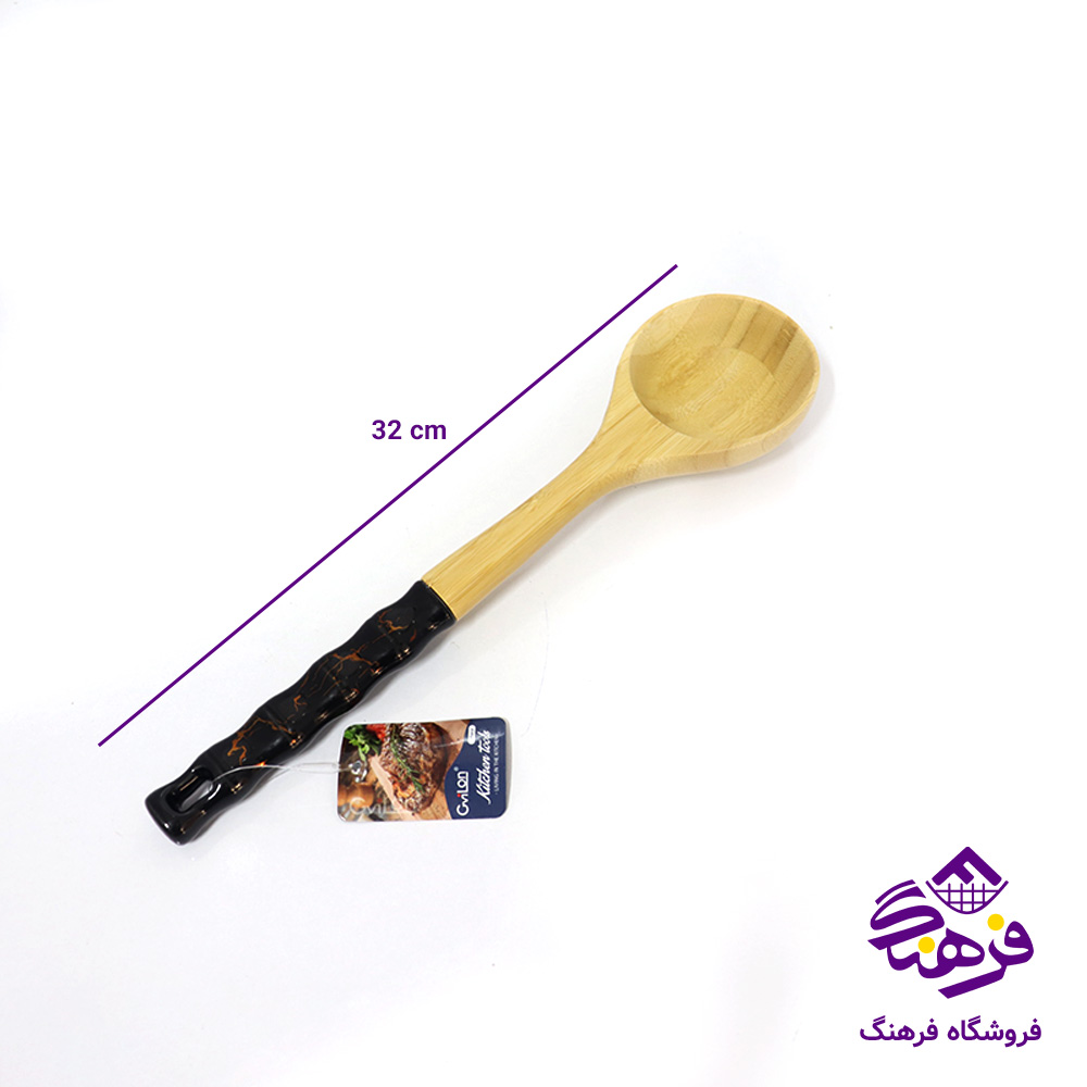 ملاقه چوبي دسته سراميک