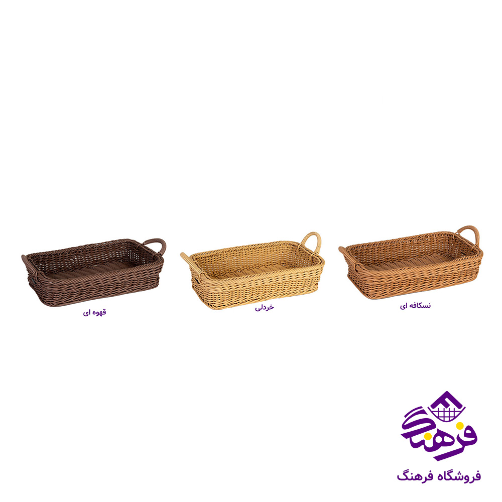 سبد بافت مستطیل طرح سمن زیبا