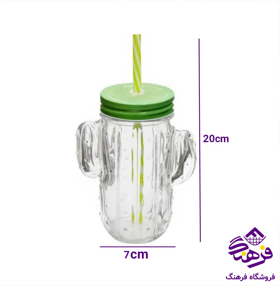 لیوان اسموتی زیباسازان مدل کاکتوس 