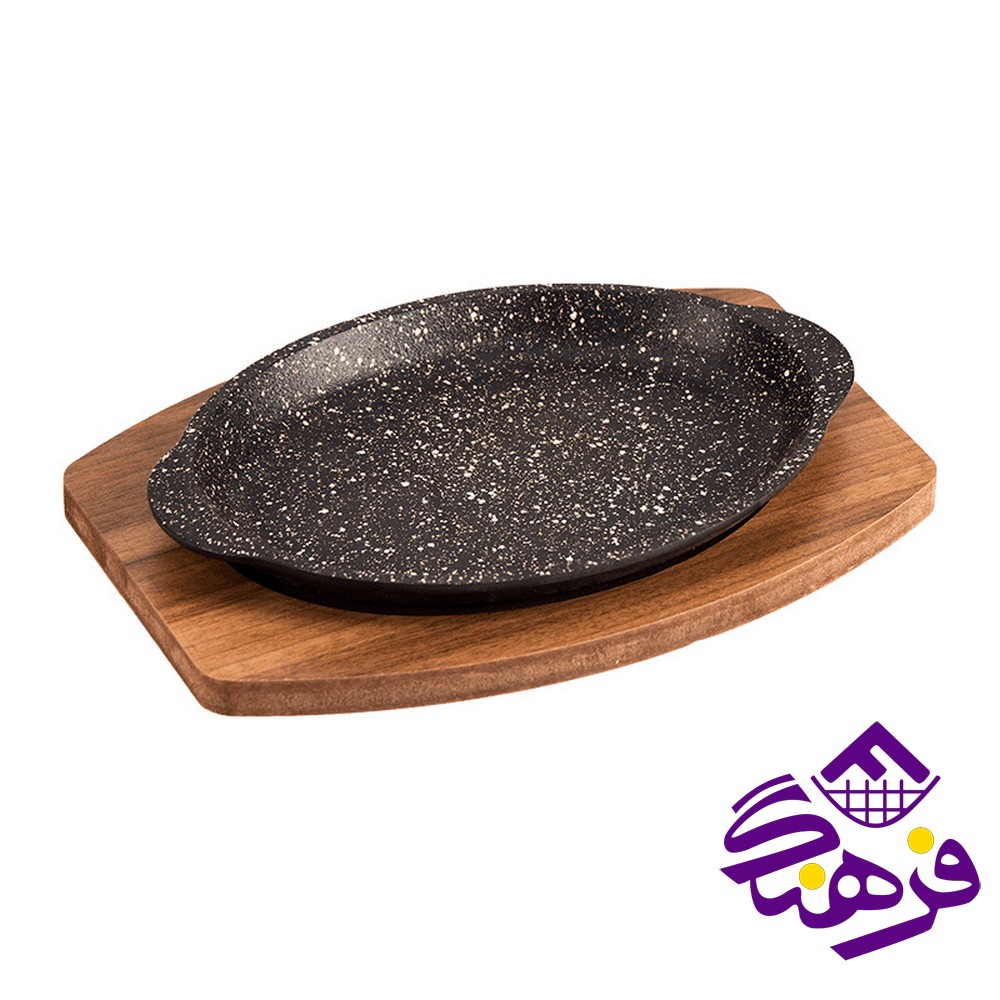 تابه چدن بیضی مدل Sorin با زیره چوبی نالینو