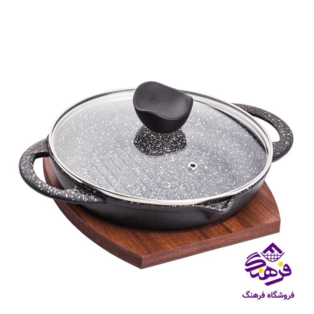 تابه چدن نالینو سایز 24 Teyam زیرچوب دربدار