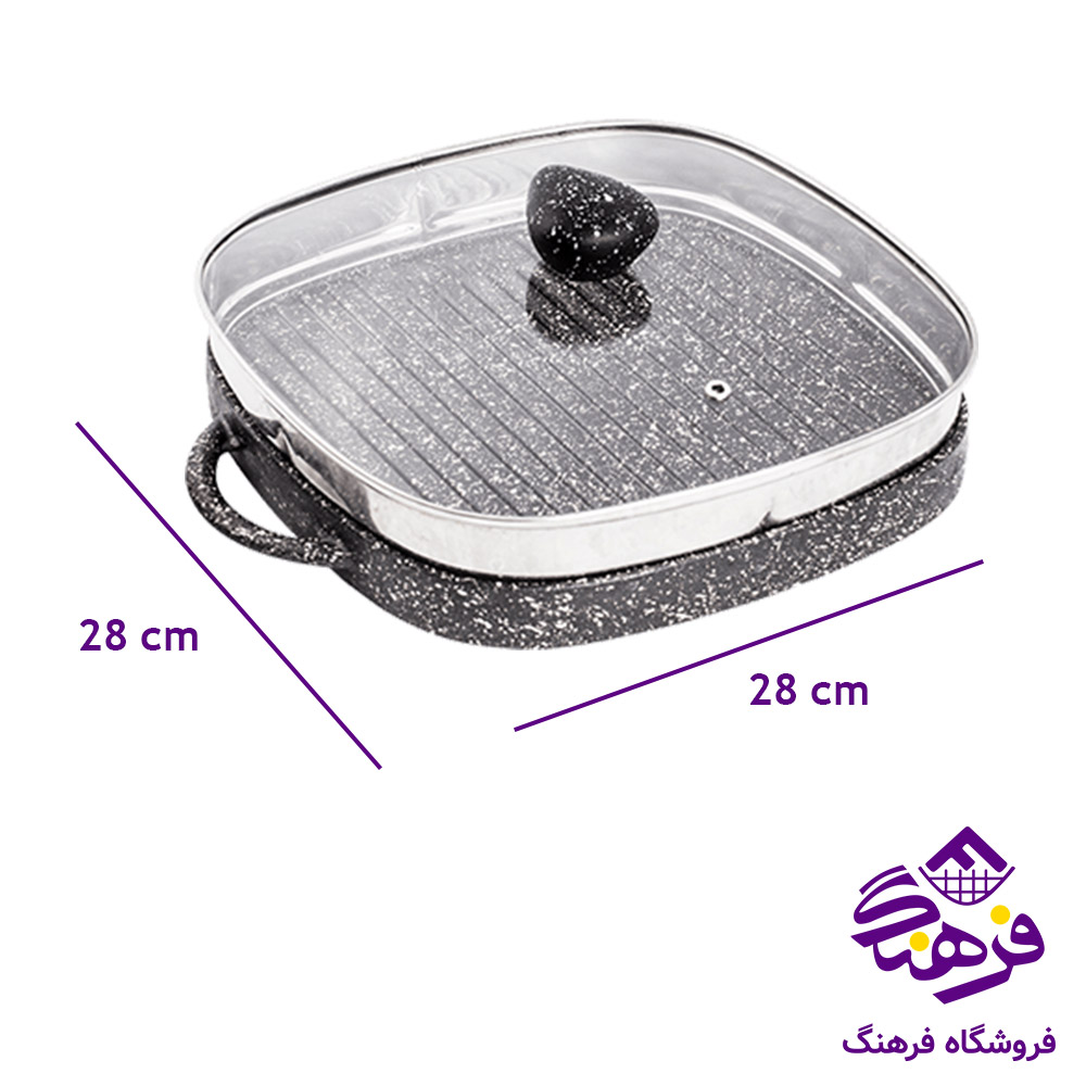تابه گریل چدن درب دار مدل Lorenza نالینو