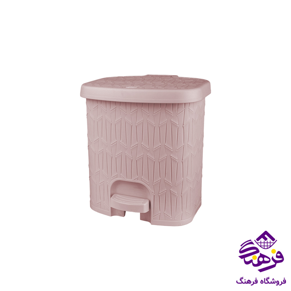 سطل چهار گوش پدالی 6 لیتر طرح بامبو لیمون