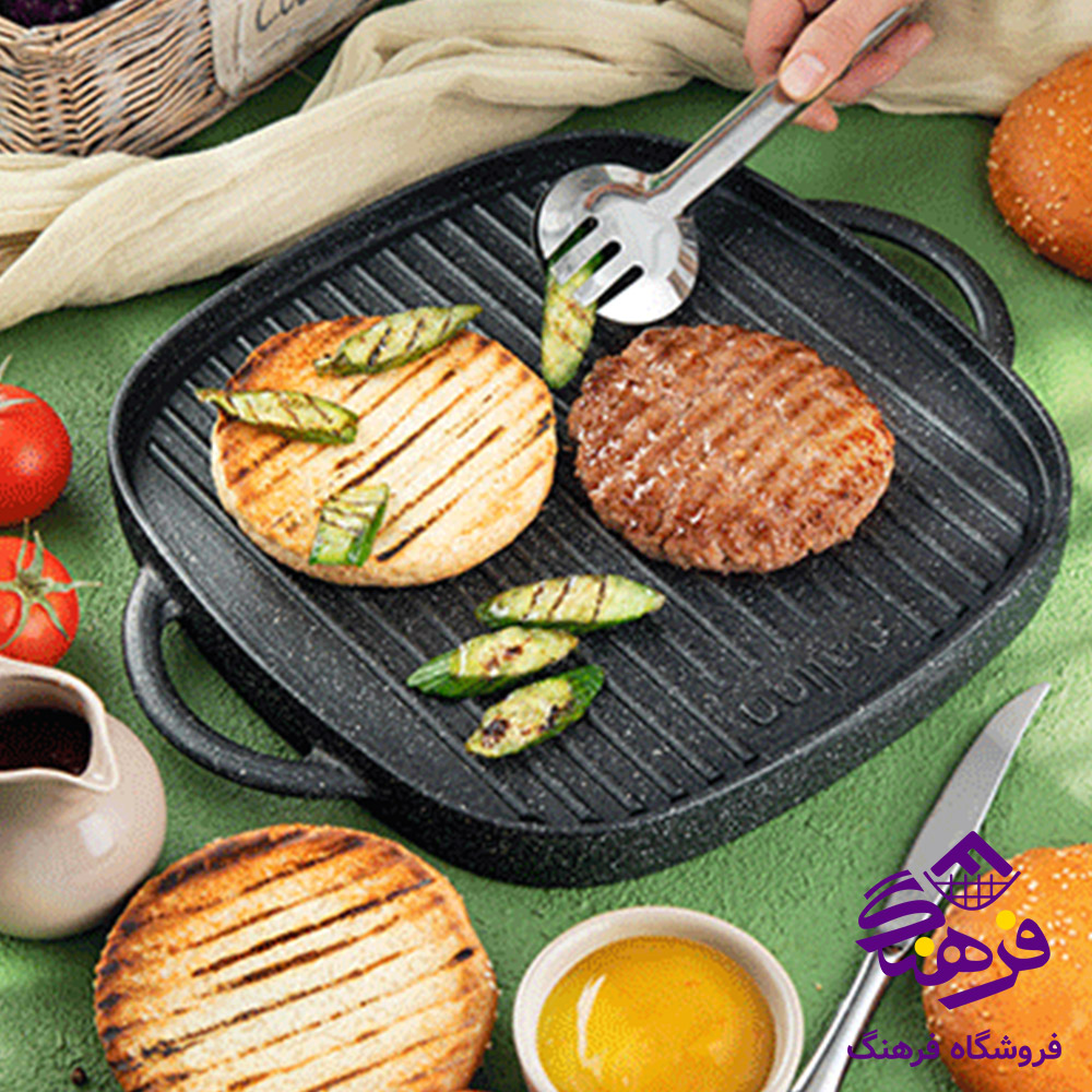 تابه نالینو گریل چدن دو طرفه مدل Lorenza