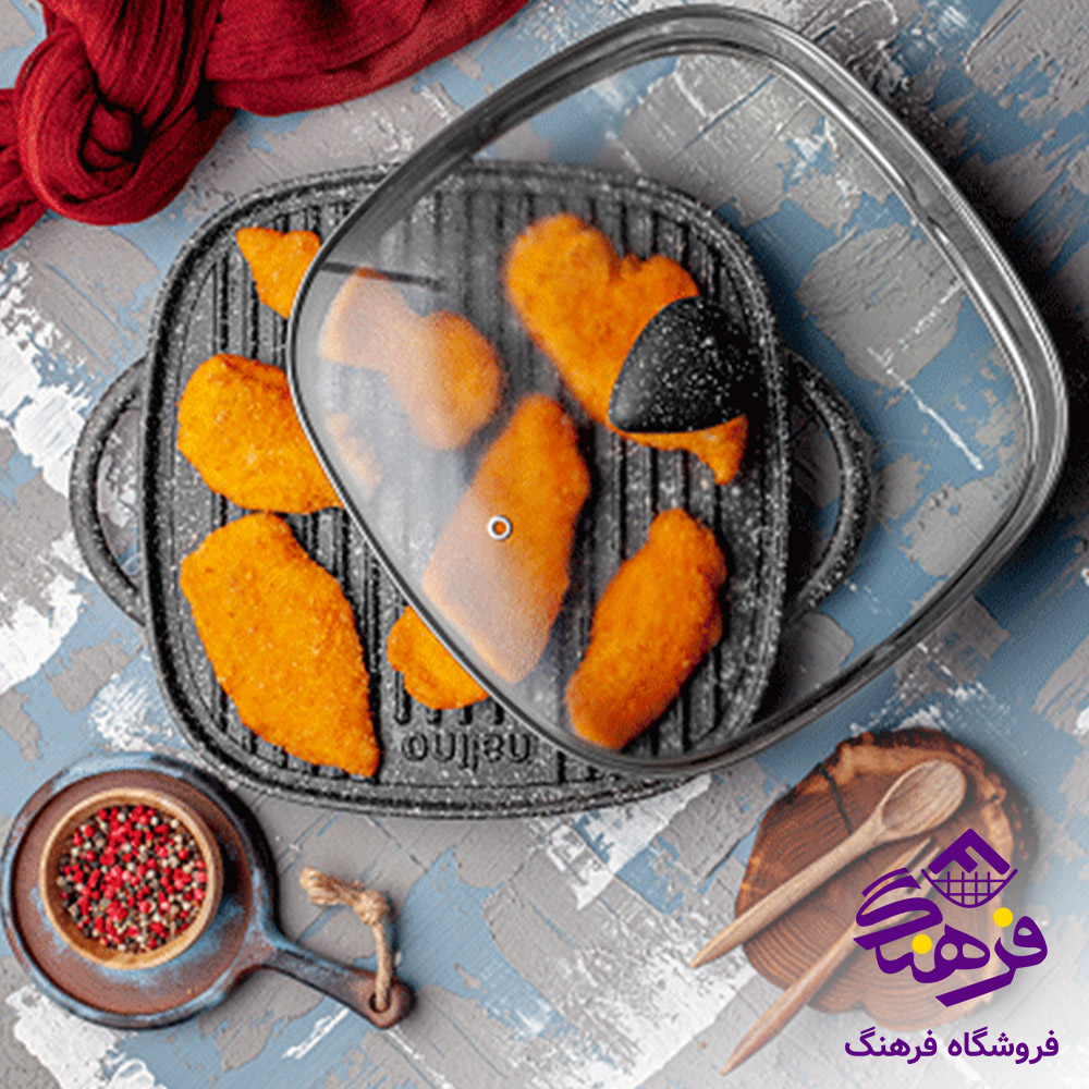 تابه گریل چدن درب دار مدل Lorenza نالینو