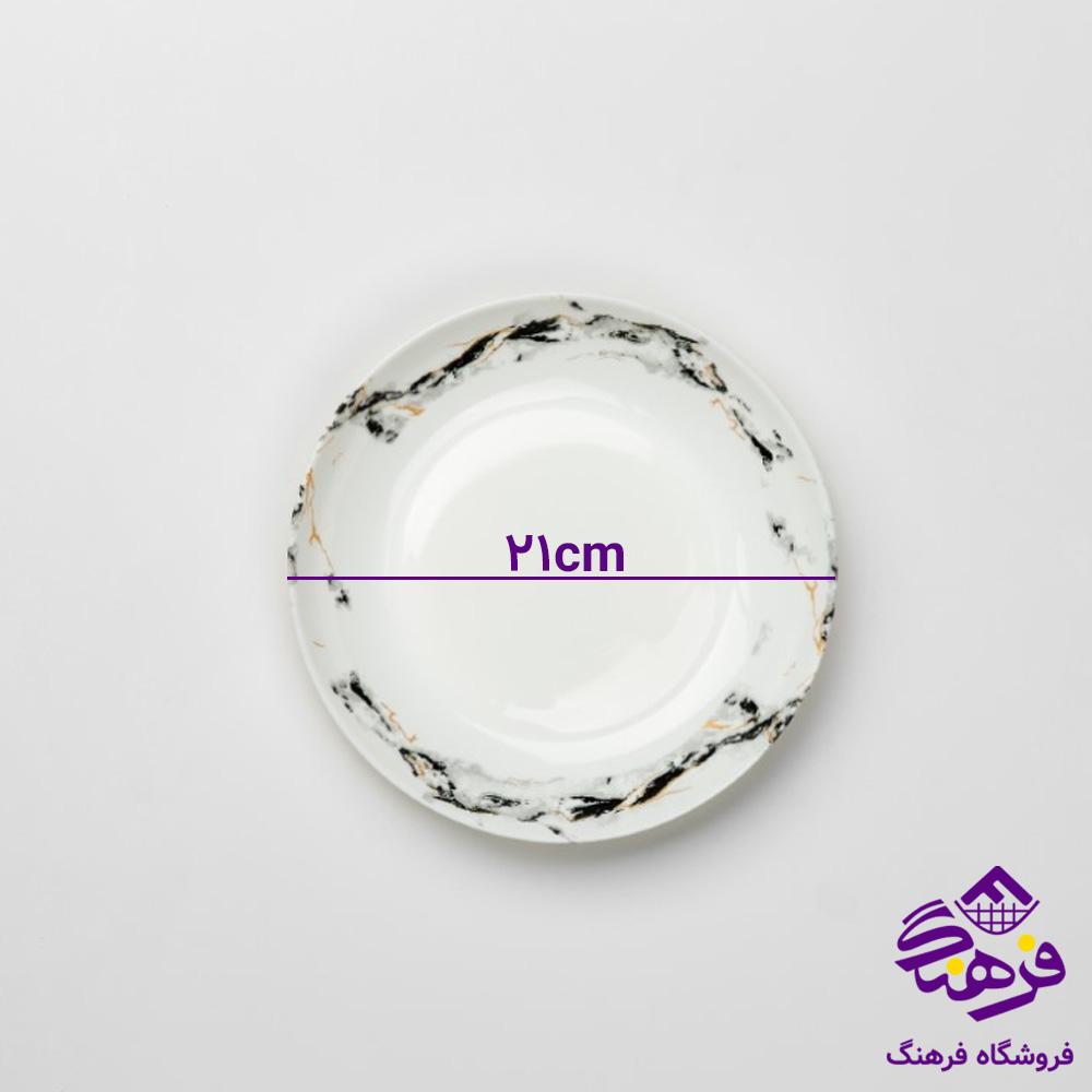 کاسه ابگوشت ديوالي ماربل مشکي گلدن اپال 6دک