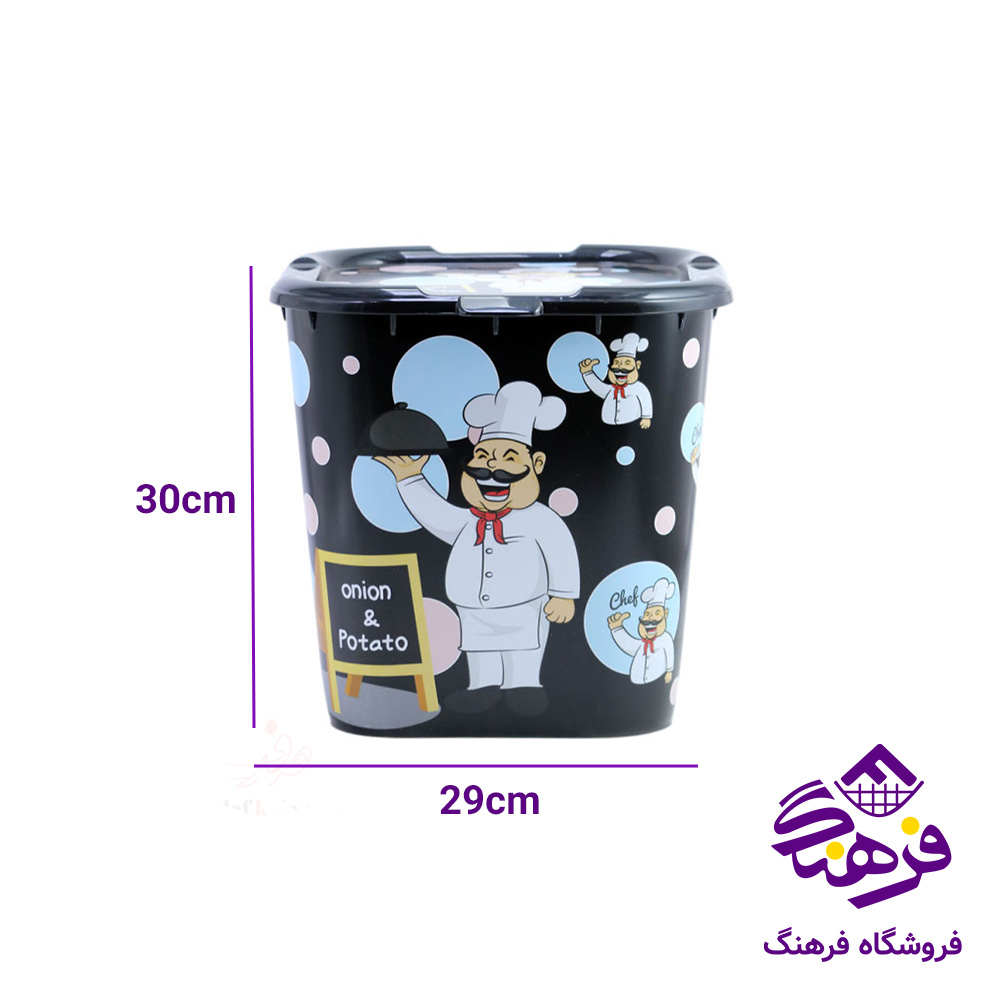 سطل دربدار چاپدار مربع گلد پلاست 110751