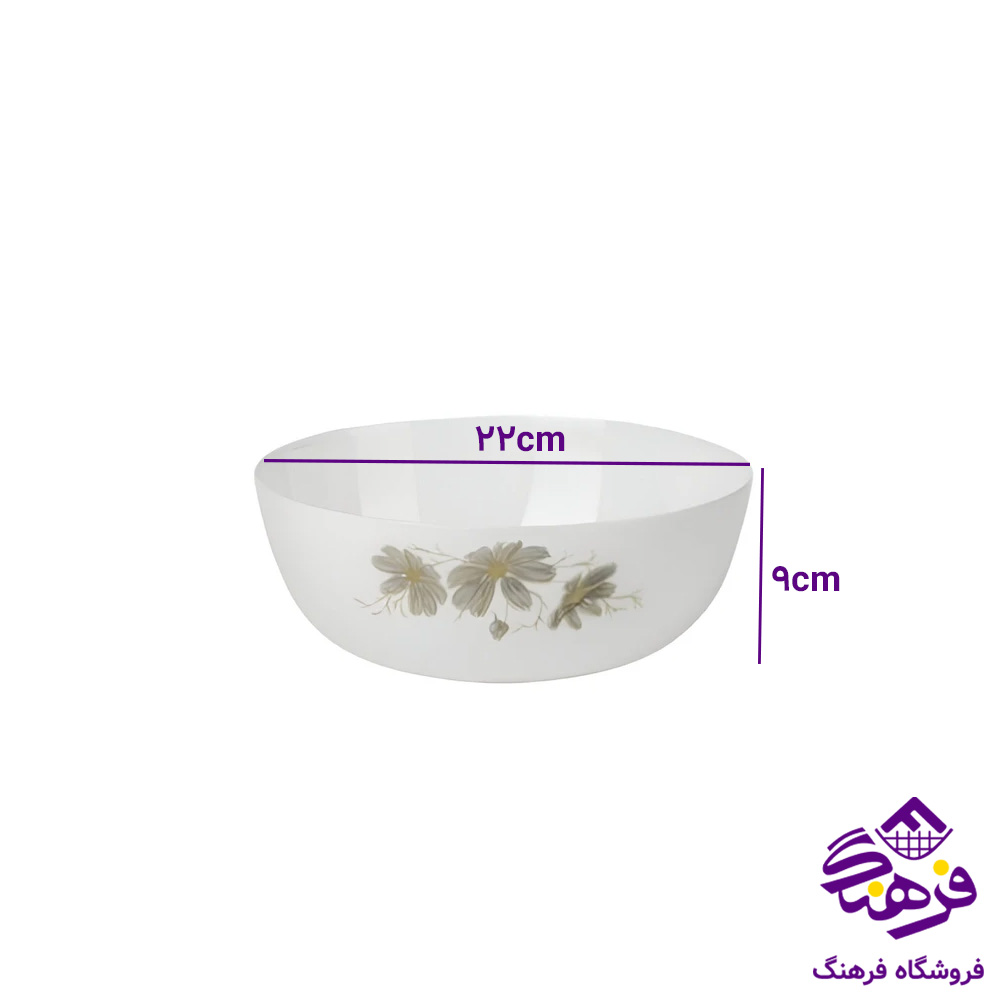 کاسه ابگوشت ديوالي شقايق طوسي گلدن اپال 6دک