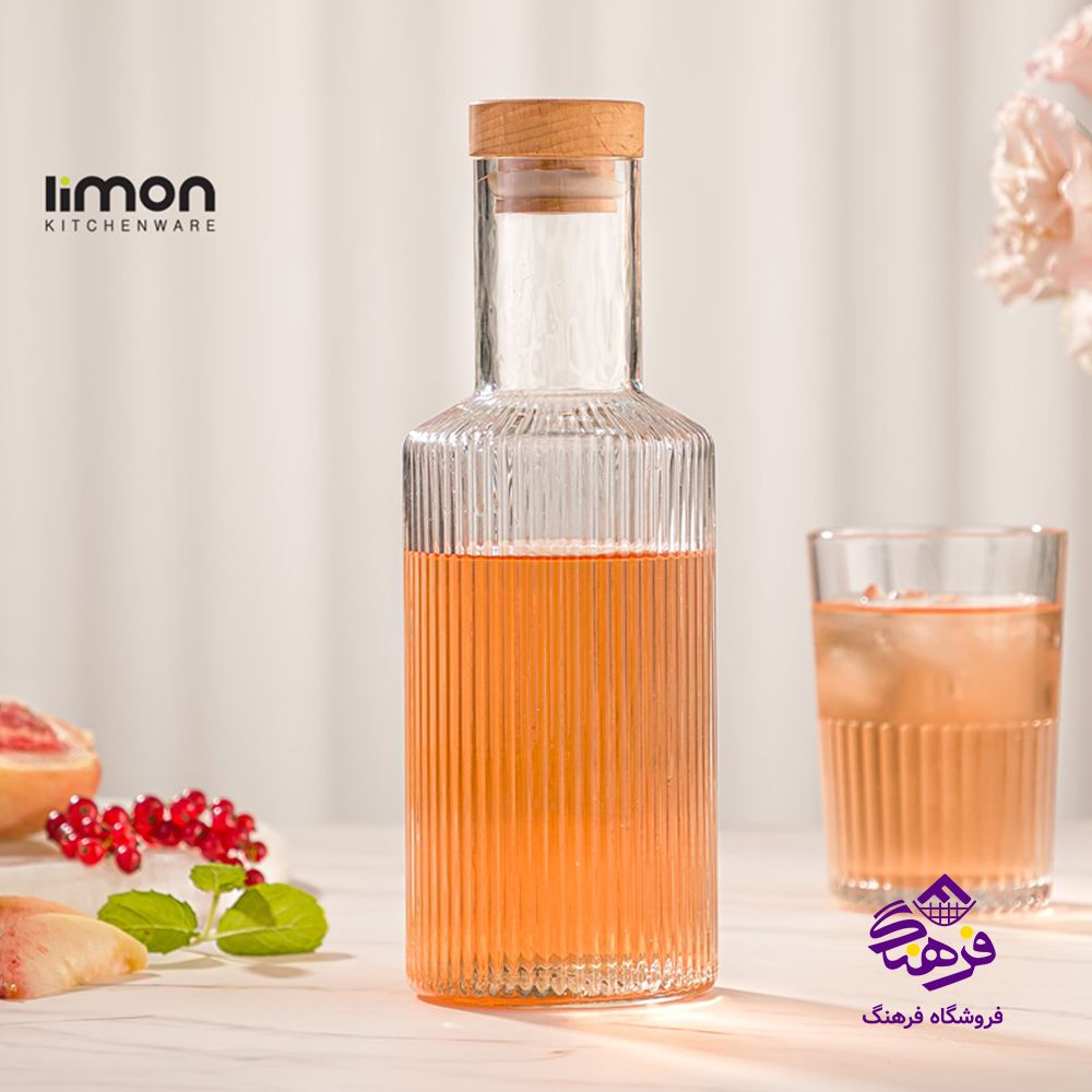بطری اب لیمون 700 درب چوبی