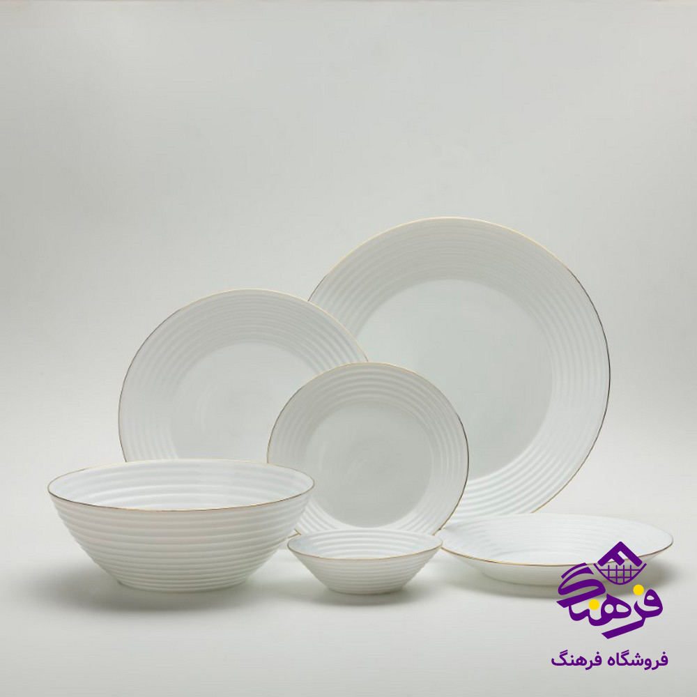سرویس گلدن اپال 26پارچه مدل هارنا لب طلا