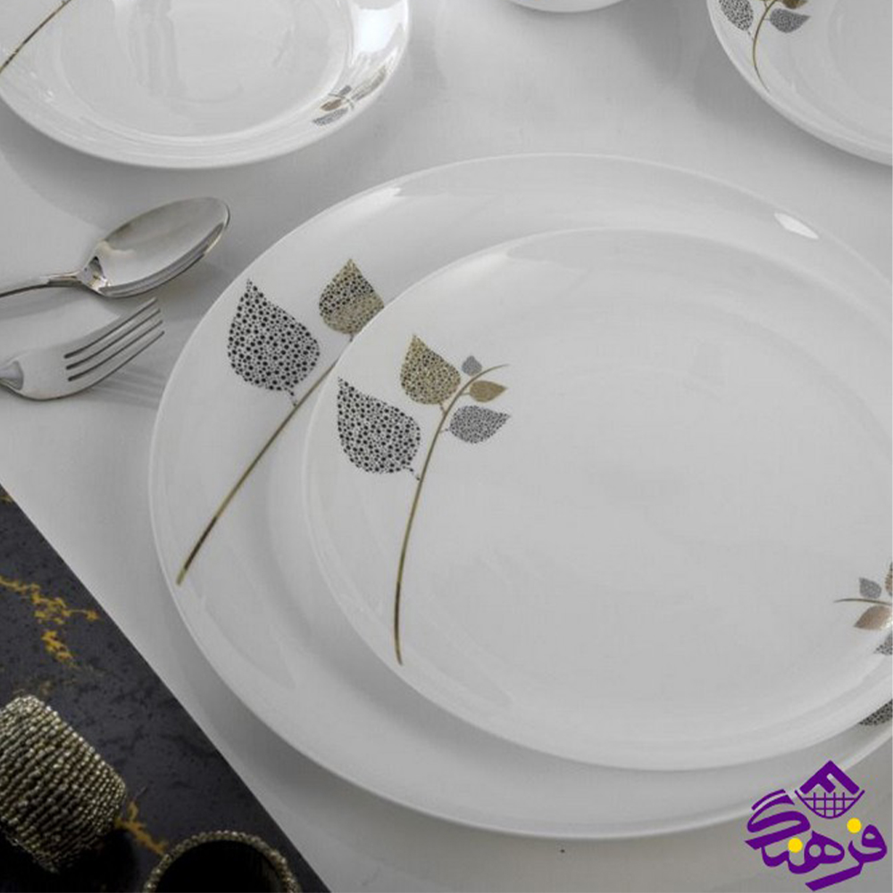 سرویس گلدن اپال 26پارچه مدل دیوالی طرح شاخه نبات
