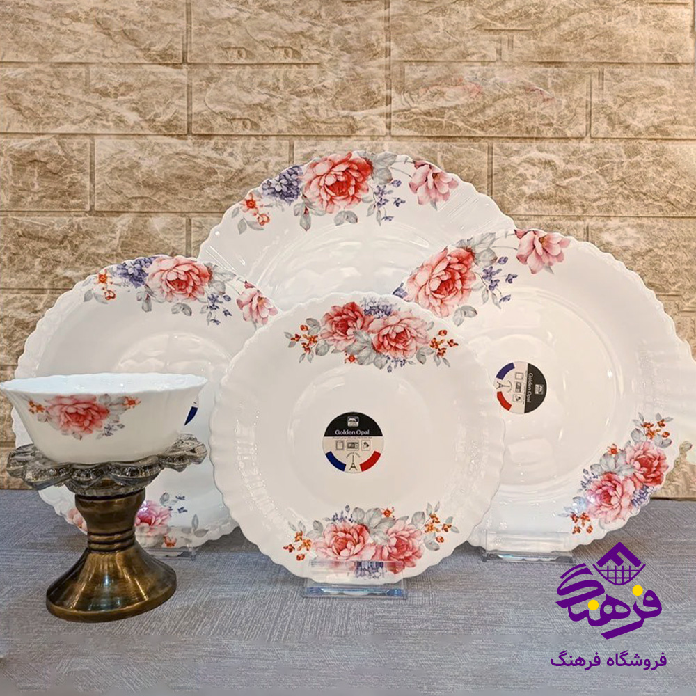 سرويس گلدن اپال 25پارچه کنگره مهسان صورتي