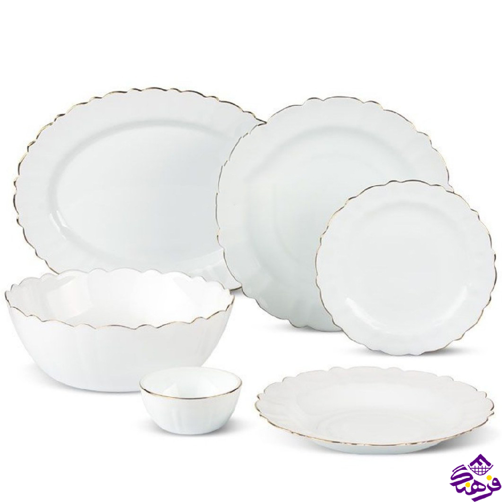 سرویس گلدن اپال 26پارچه کنگره لب طلا اقتصادی