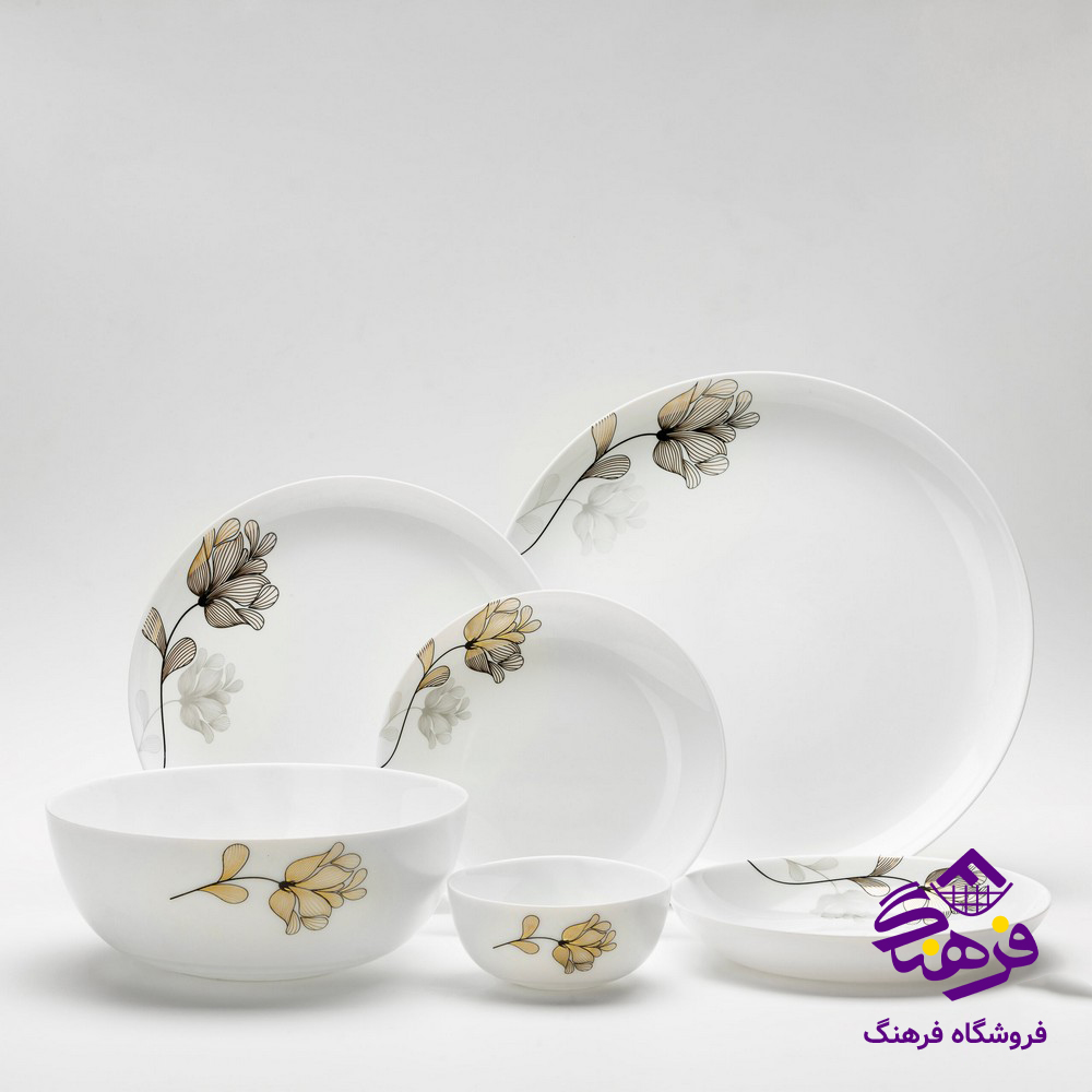 سرويس 26پارچه ديوالي رزگلد طلايي گلدن اپال