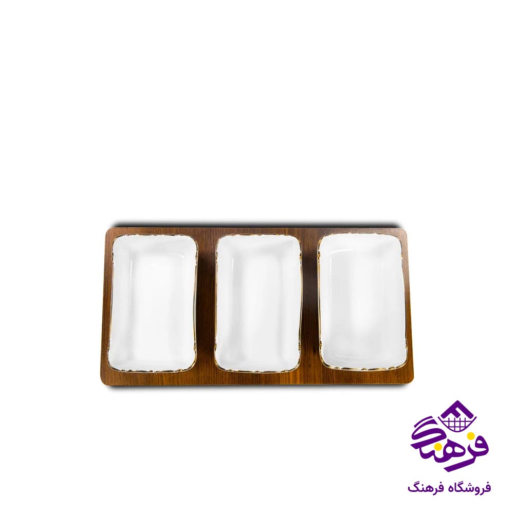 اردو خوری مستطیل 3 خانه لیموم مدل موج 328