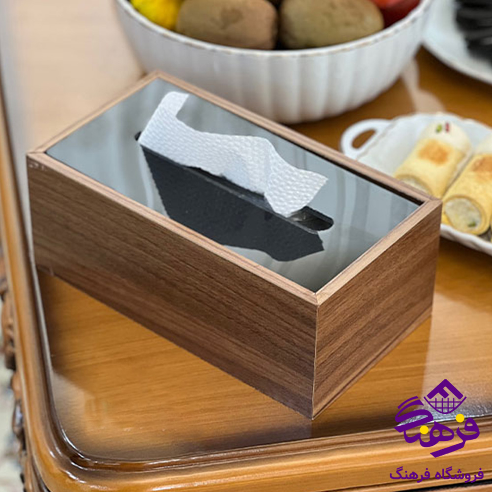 جادستمال کاغذی رایکا درب شیشه ای