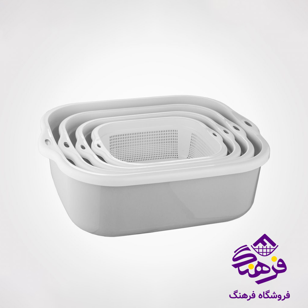 ست آبکش و لگن 8 پارچه لیمون