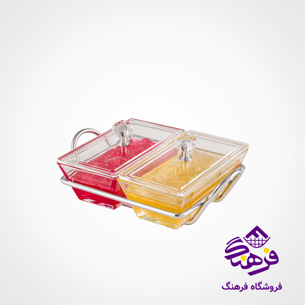 اردو خوری لیمون شیشه ای مستطیل 2خانه