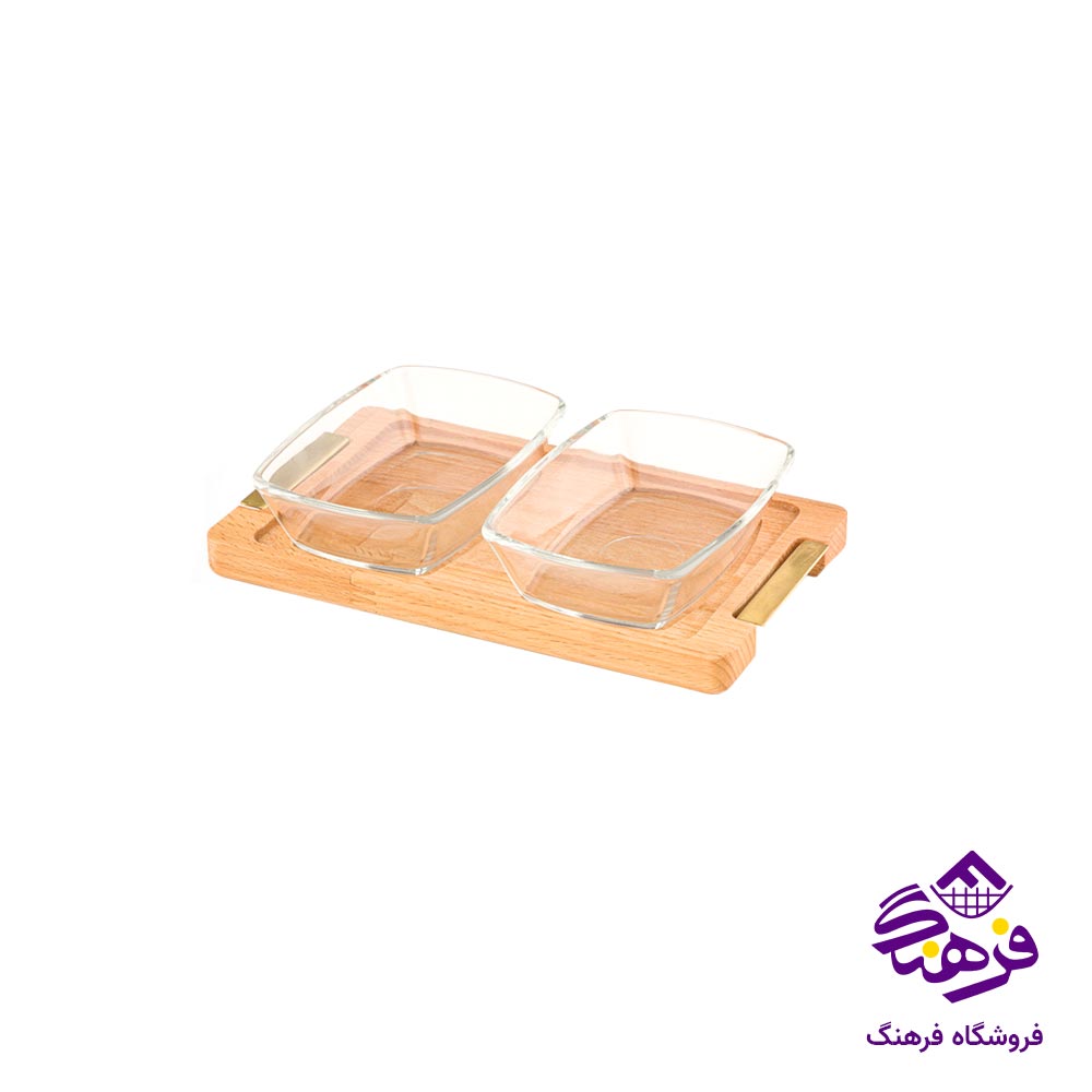 اردو خوری پایه چوبی لیمون بزرگ (2 عددی)