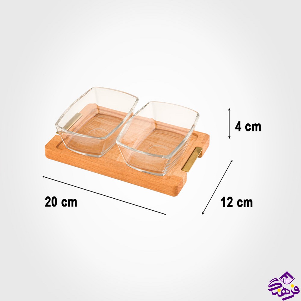 اردو خوری پایه چوبی کوچک (جفتی) لیمون