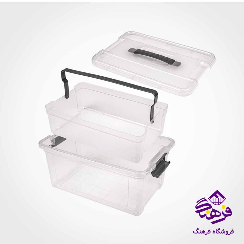 باکس دسته دار مستطیل 5 لیتر لیمون مدل با مخزن یخ