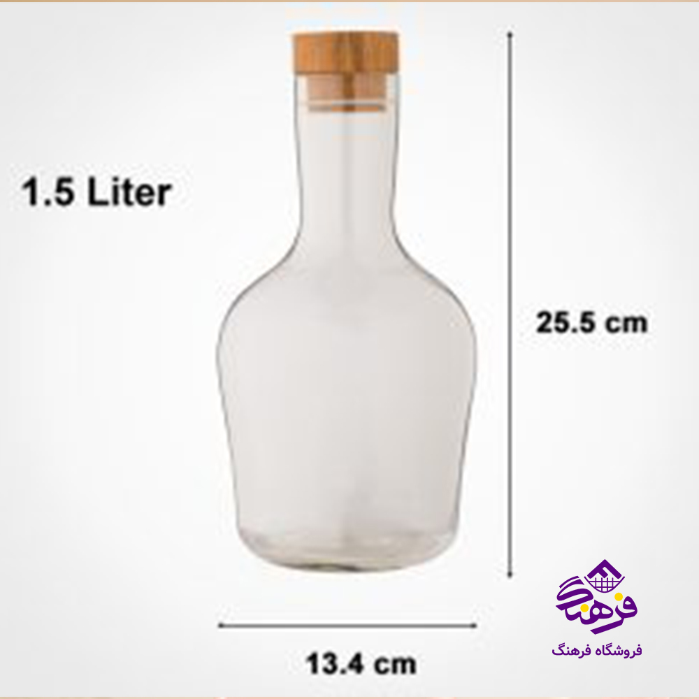 بطری اب لیمون 1/5 درب چوبی