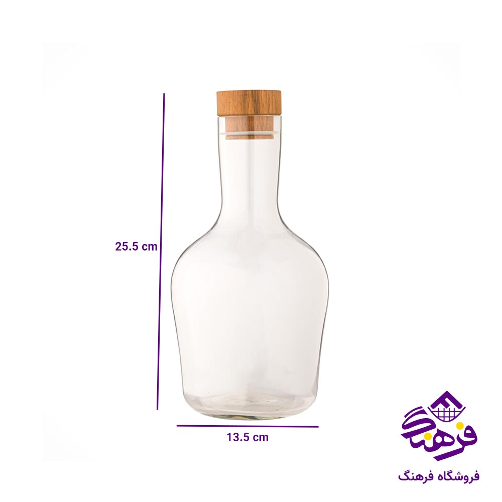 بطری اب درب چوبی 1.5 لیتر لیمون