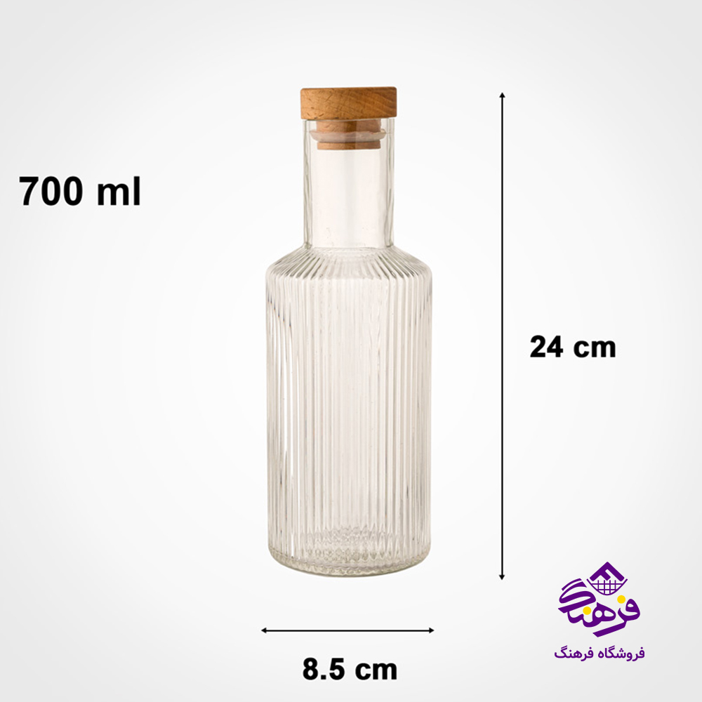 بطری اب لیمون 700 درب چوبی