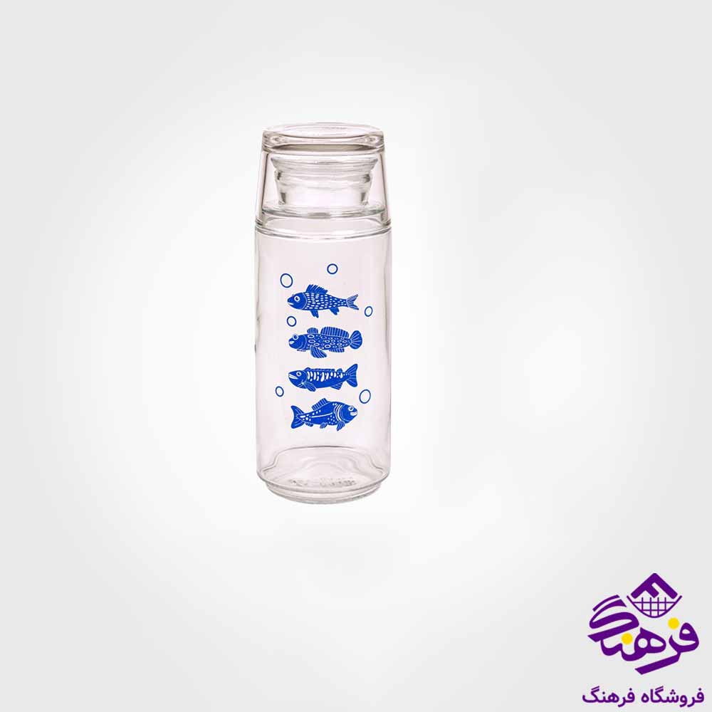 بطری و لیوان 800 میلی لیتر لیمون مدل شب چاپ دار 
