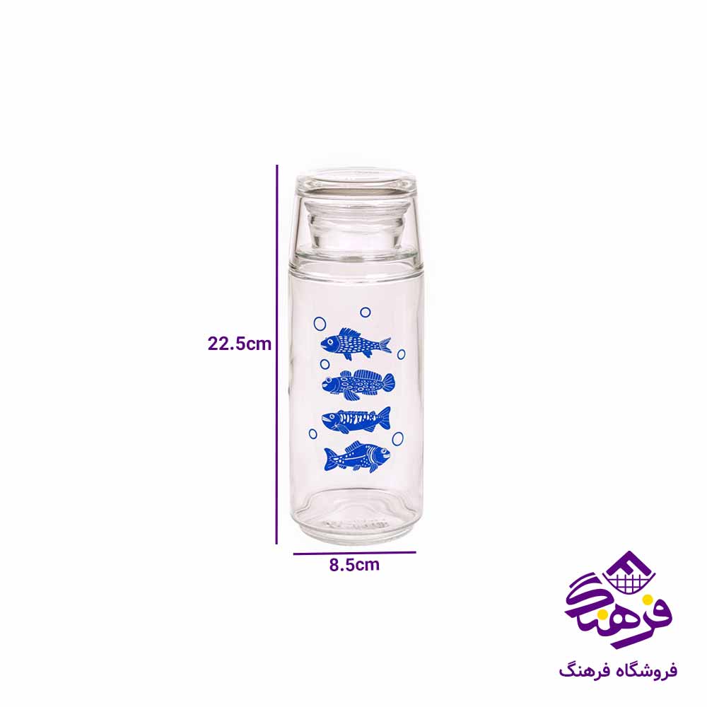 بطری و لیوان 800 میلی لیتر لیمون مدل شب چاپ دار 