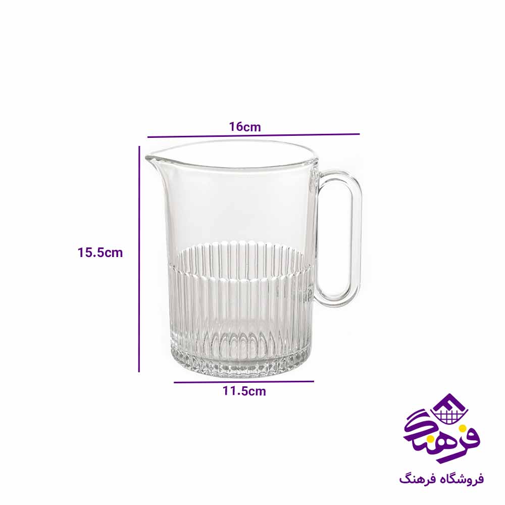 پارچ شیشه ای لیمون مدل شیاردار 