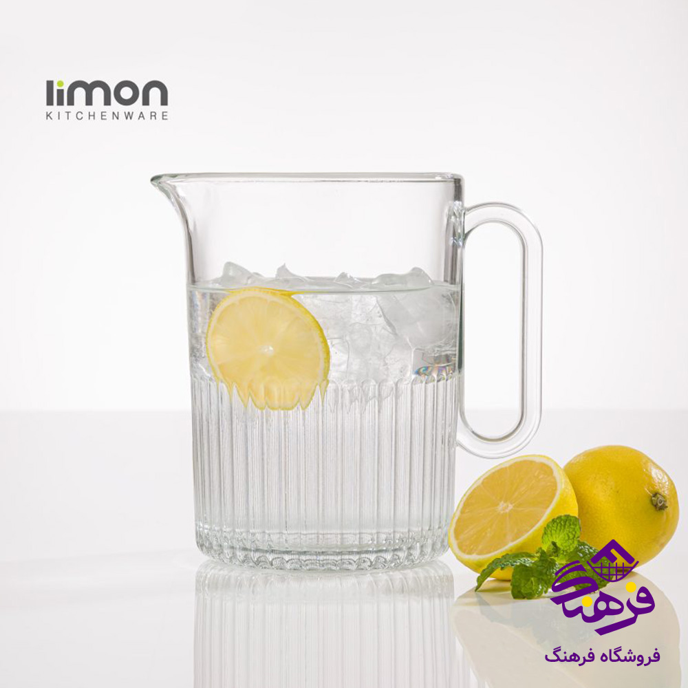 پارچ لیمون شیشه ای شیاردار