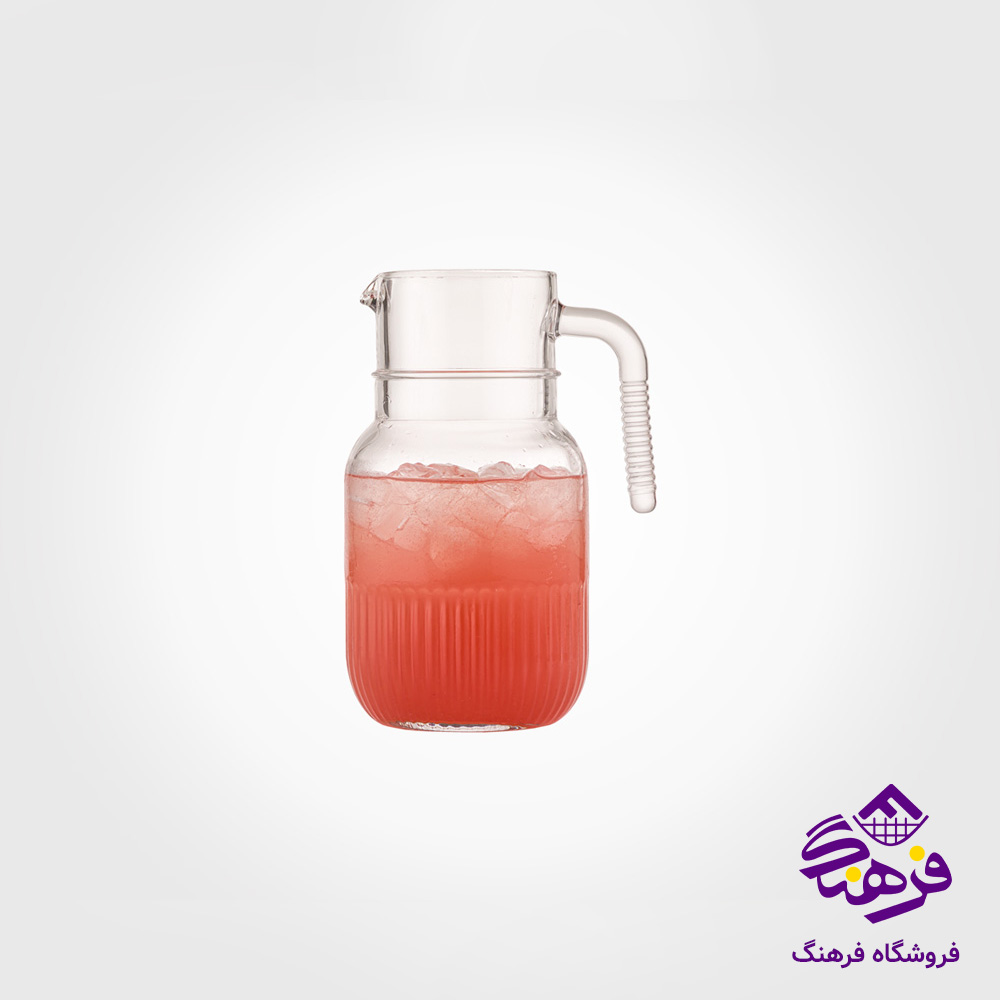 پارچ لیمون شیشه ای ساده - شیاردار 1/5لیتر