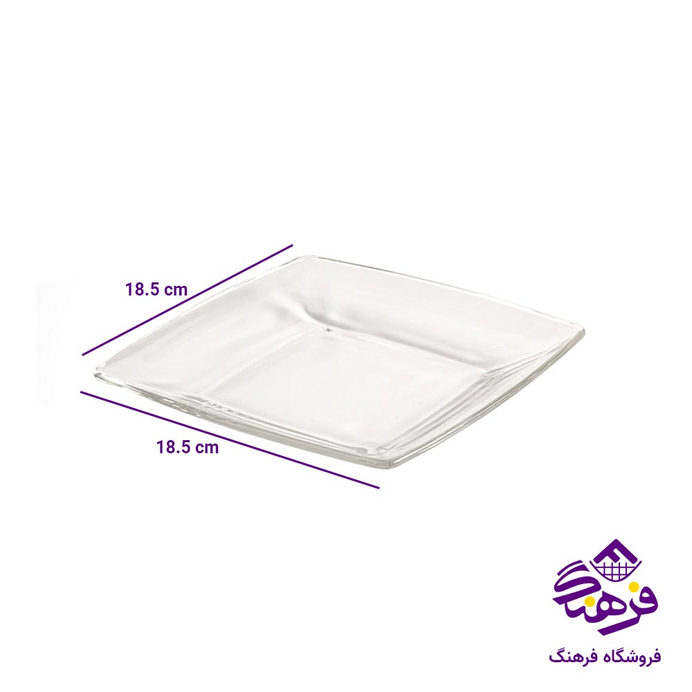 پیش دستی شیشه ای مربع لیمون (6 عددی)